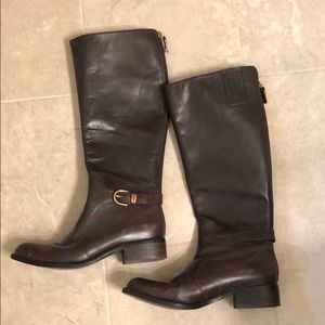 Via Spiga Riding Boots with gold buckle Size 9.5